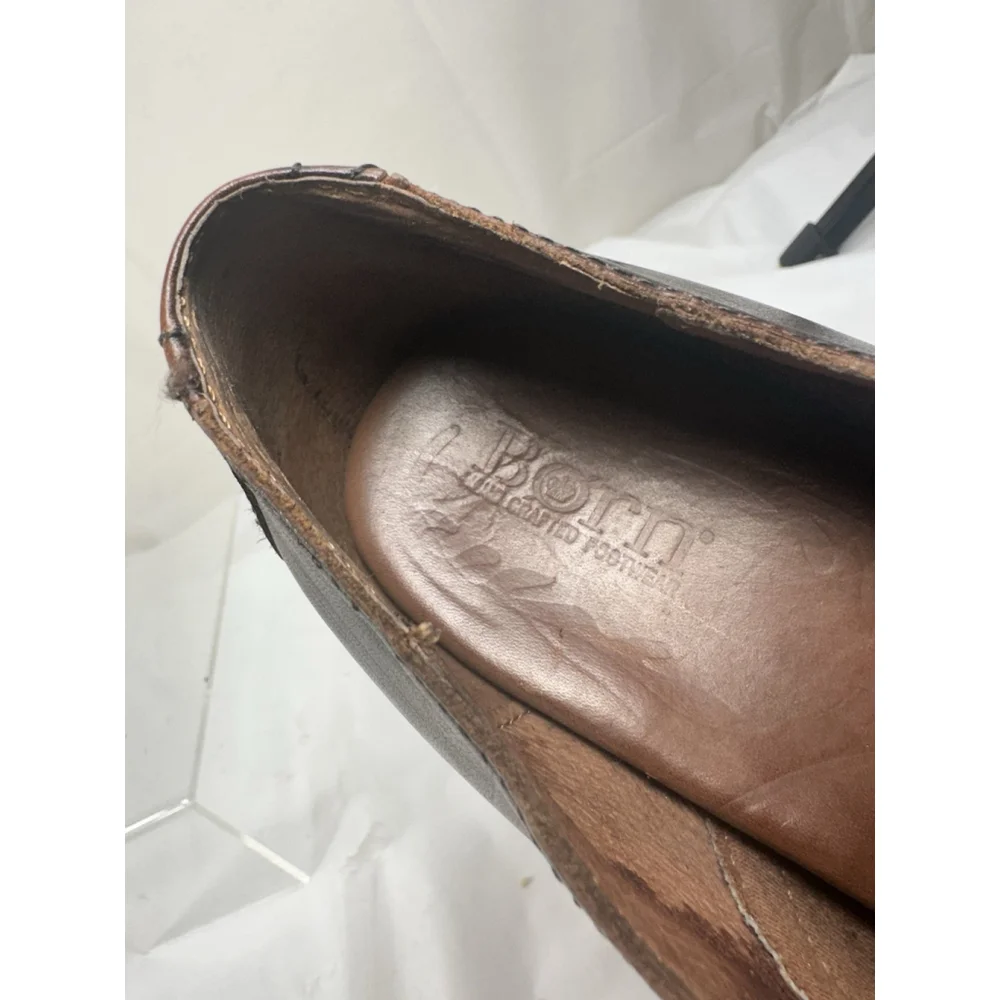 BORN Size 9 Leather Wingtip Naleigh Heeled Oxford Shoes EU 40.5 - Picture 12 of 15